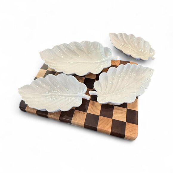 4 Farmhouse stackable Fall Leaf dip bowls - Picture 3 of 11